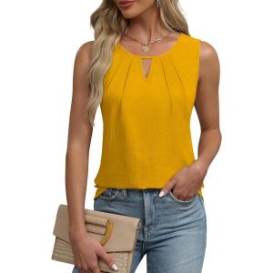 imageBlooming Jelly Womens Business Casual Tank Top Summer Sleeveless Outfits 2025 Spring Trendy Dressy Work ShirtYellow