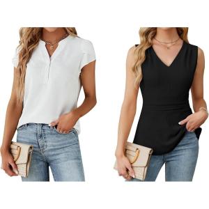 imageBlooming Jelly Womens Dressy Casual Tops Business Work Blouses Summer Tank Sleeveless Shirts Small