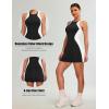 imageBlooming Jelly Women Tennis Dress Casual Athletic Color Block Outfit Racerback Built in Bra Golf Separate Shorts with PocketBlack