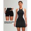 imageBlooming Jelly Women Tennis Dress Casual Athletic Color Block Outfit Racerback Built in Bra Golf Separate Shorts with PocketBlack