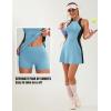 imageBlooming Jelly Women Tennis Dress Casual Athletic Color Block Outfit Racerback Built in Bra Golf Separate Shorts with PocketBlue