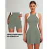 imageBlooming Jelly Women Tennis Dress Casual Athletic Color Block Outfit Racerback Built in Bra Golf Separate Shorts with PocketGreen