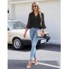 imageBlooming Jelly Womens Dressy Casual Blouses 34 Length Sleeve Tops Business Work Outfits Summer V Neck Pleated ShirtsBlack
