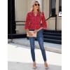 imageBlooming Jelly Womens Dressy Casual Blouses 34 Length Sleeve Tops Business Work Outfits Summer V Neck Pleated ShirtsSpotted Red