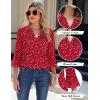 imageBlooming Jelly Womens Dressy Casual Blouses 34 Length Sleeve Tops Business Work Outfits Summer V Neck Pleated ShirtsSpotted Red