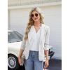 imageBlooming Jelly Womens Dressy Casual Blouses 34 Length Sleeve Tops Business Work Outfits Summer V Neck Pleated ShirtsWhite