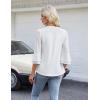 imageBlooming Jelly Womens Dressy Casual Blouses 34 Length Sleeve Tops Business Work Outfits Summer V Neck Pleated ShirtsWhite