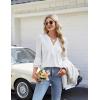 imageBlooming Jelly Womens Dressy Casual Blouses 34 Length Sleeve Tops Business Work Outfits Summer V Neck Pleated ShirtsWhite