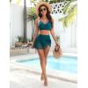 imageBlooming Jelly Womens High Waisted Bikini Set Gold Metal Two Piece Swimsuits Tummy Control Tie Knot 2025 Bathing SuitsBlue Green