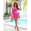 imageBlooming Jelly Womens High Waisted Bikini Set Gold Metal Two Piece Swimsuits Tummy Control Tie Knot 2025 Bathing SuitsHot Pink