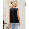 imageBlooming Jelly Womens Silk Business Dressy Casual Tank Tops Mesh V Neck Sleeveless Summer Blouse Work Pleated OutfitsBlack