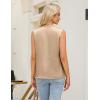 imageBlooming Jelly Womens Silk Business Dressy Casual Tank Tops Mesh V Neck Sleeveless Summer Blouse Work Pleated OutfitsKhaki