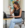 imageBlooming Jelly Womens Summer Silk Satin Tank Top Business Dressy Casual Outfits Trendy Sleeveless Tops 2025 FashionBlack