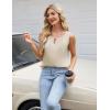 imageBlooming Jelly Womens Summer Tank Top Business Casual Outfits Dressy Work Blouses Satin Sleeveless Keyhole ShirtsApricot