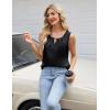 imageBlooming Jelly Womens Summer Tank Top Business Casual Outfits Dressy Work Blouses Satin Sleeveless Keyhole ShirtsBlack