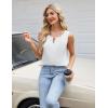 imageBlooming Jelly Womens Summer Tank Top Business Casual Outfits Dressy Work Blouses Satin Sleeveless Keyhole ShirtsWhite