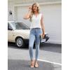 imageBlooming Jelly Womens Summer Tank Top Business Casual Outfits Dressy Work Blouses Satin Sleeveless Keyhole ShirtsWhite