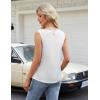 imageBlooming Jelly Womens Summer Tank Top Business Casual Outfits Dressy Work Blouses Satin Sleeveless Keyhole ShirtsWhite