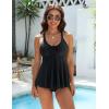 imageBlooming Jelly Womens Tankini Swimsuits Modest Tummy Control Bathing Suit Two Piece Swim Suit 2025 Swimwear with BottomsBlack