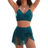 imageBlooming Jelly Womens High Waisted Bikini Set Gold Metal Two Piece Swimsuits Tummy Control Tie Knot 2025 Bathing SuitsBlue Green