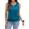 imageBlooming Jelly Womens Summer Silk Satin Tank Top Business Dressy Casual Outfits Trendy Sleeveless Tops 2025 FashionTurquoise