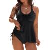 imageBlooming Jelly Womens Tankini Swimsuits Modest Tummy Control Bathing Suit Two Piece Swim Suit 2025 Swimwear with BottomsBlack